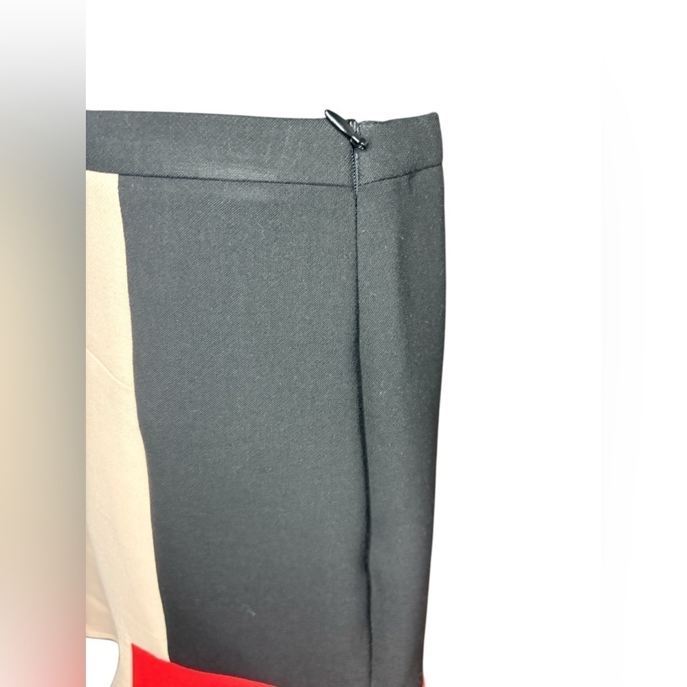 ZARA WOMEN TRI-COLOR BLOCK PEPLUM SKIRT black orange cream sz small preloved - Picture 9 of 9